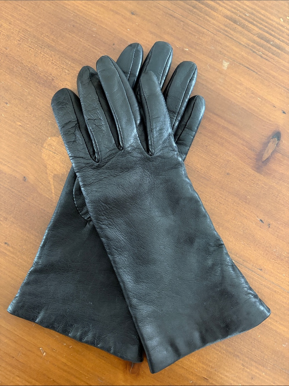 Classic Black Leather Dress Gloves for women